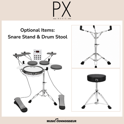 PX Allegro Electronic Drum Kit (White)