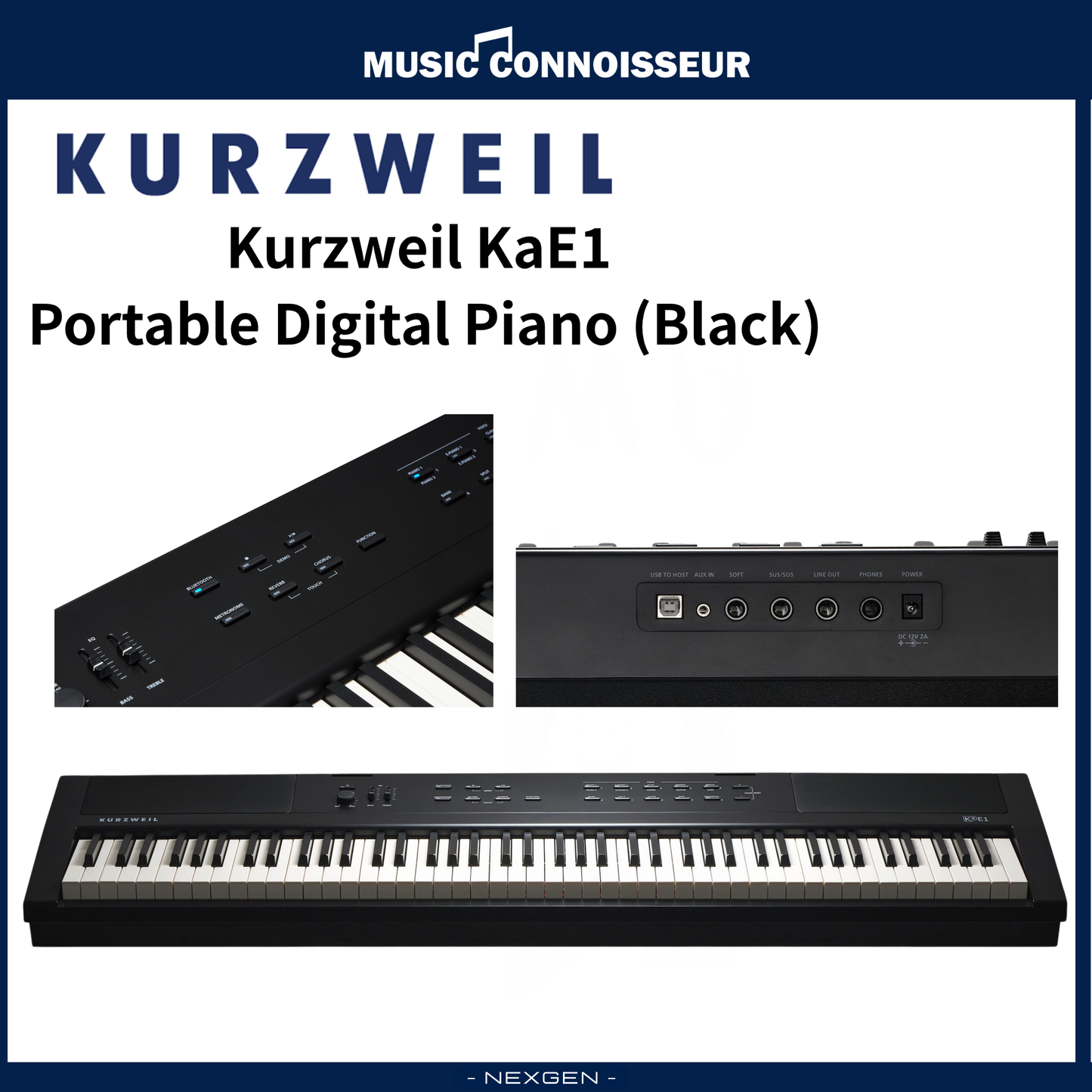 Kurzweil KaE1 Portable Digital Piano (Black)