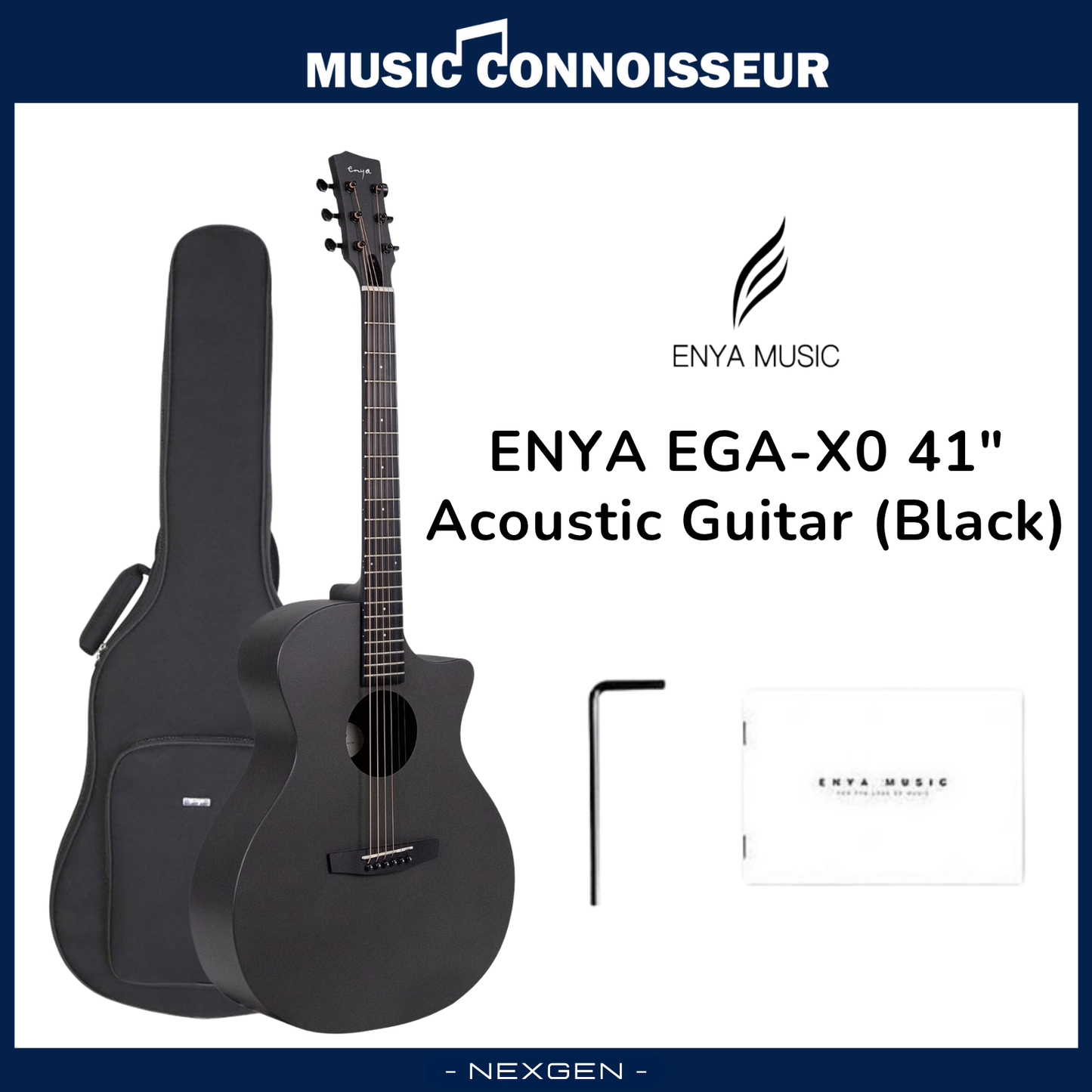 ENYA EGA-X0 41" Acoustic Guitar (Black)