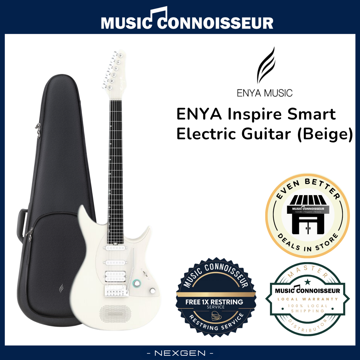 ENYA Inspire Smart Electric Guitar (Beige)