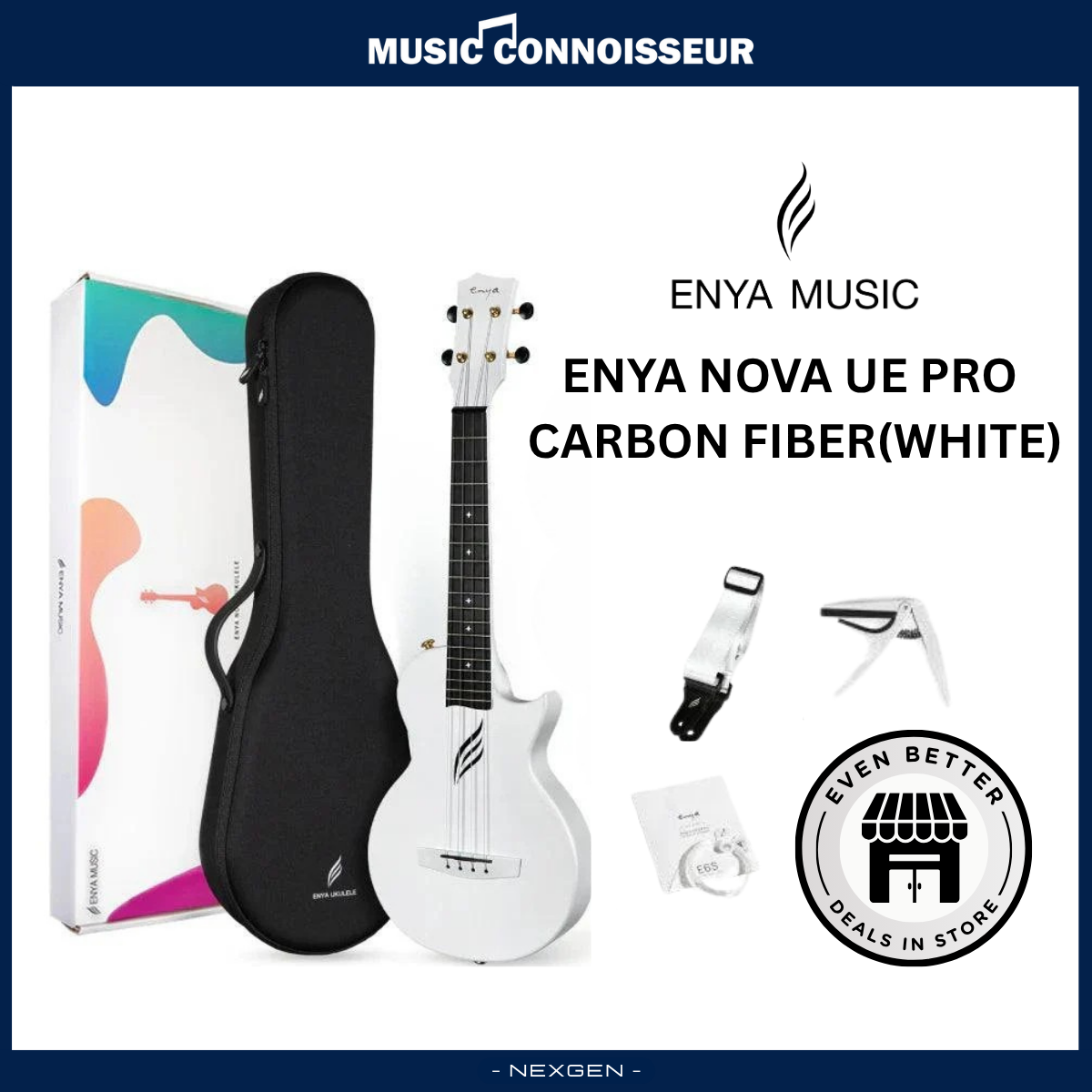 ENYA NOVA UE PRO Carbon Ukulele (White)