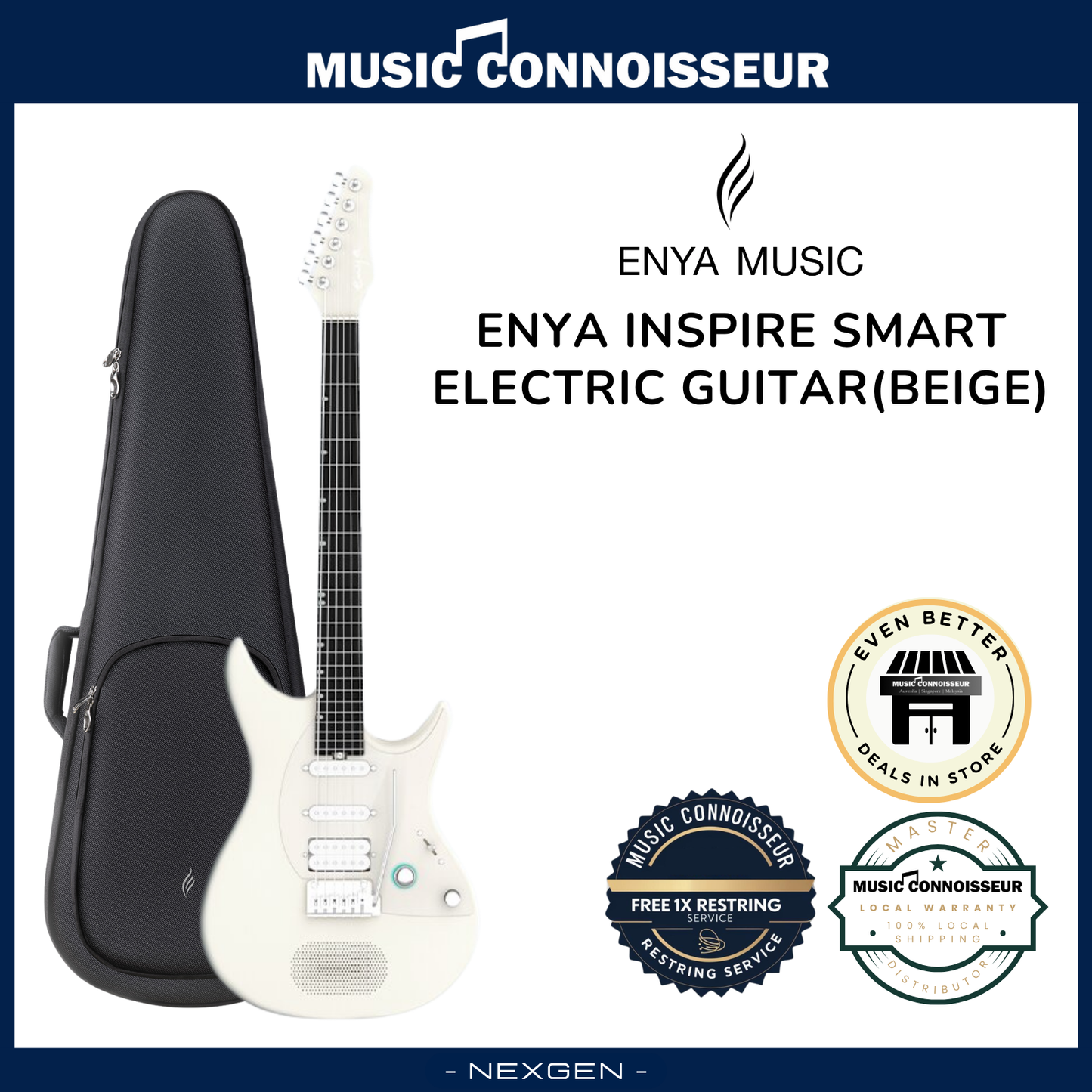 ENYA Inspire Smart Electric Guitar (Beige)