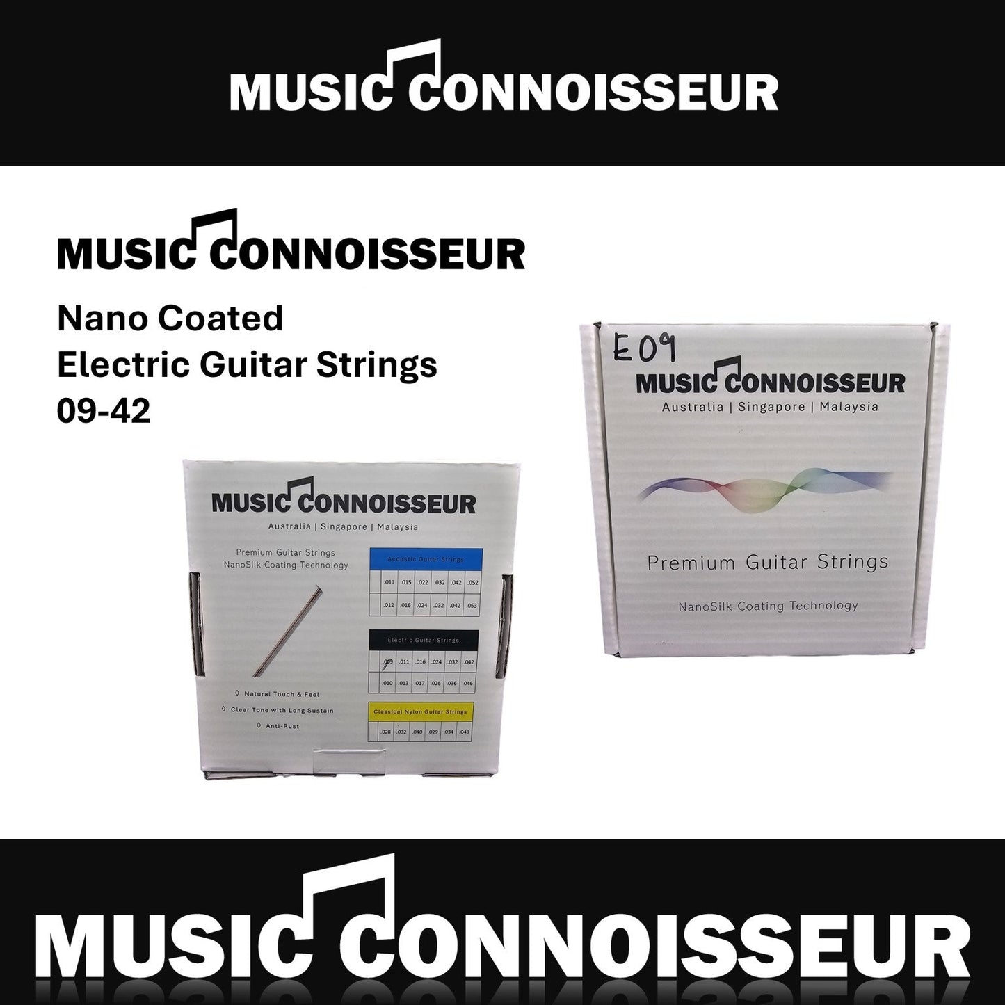 Music Connoisseur Nano Coated Electric Guitar Strings 09-42