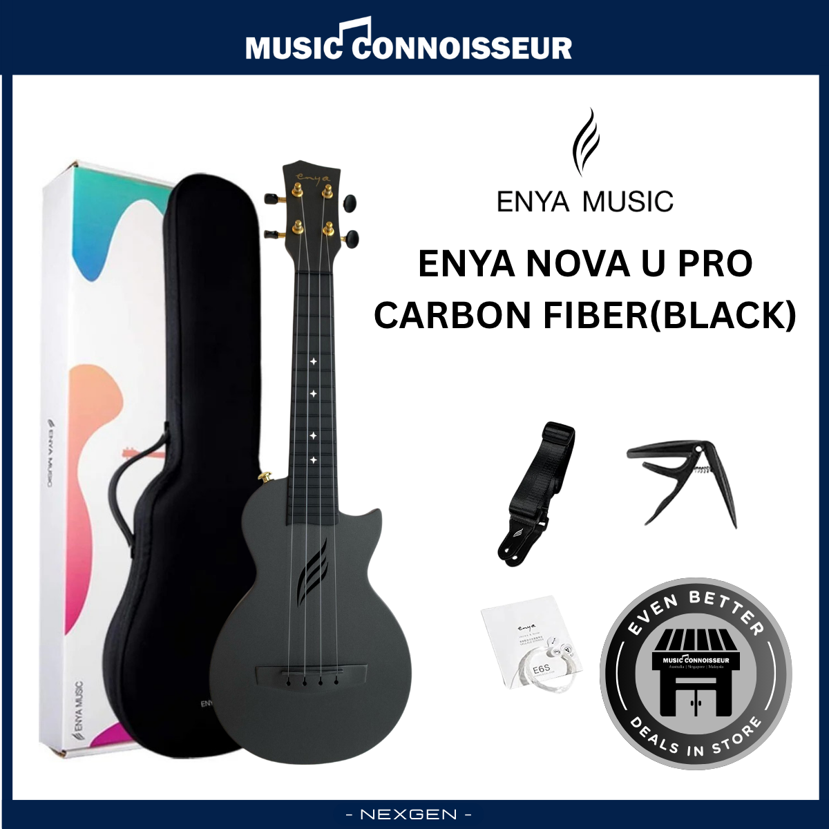 ENYA NOVA U PRO Carbon Ukulele (Black)