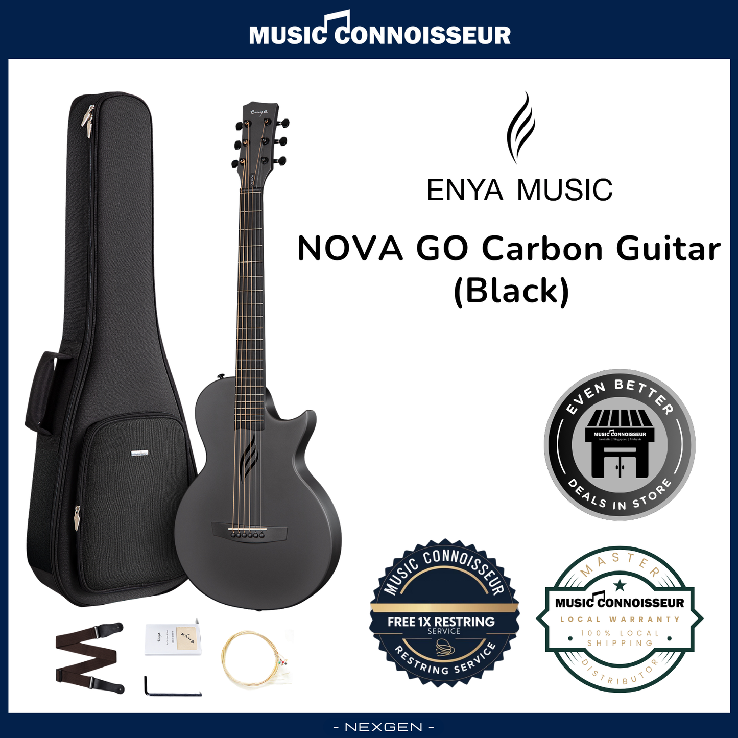 ENYA NOVA GO Carbon Guitar (Black)