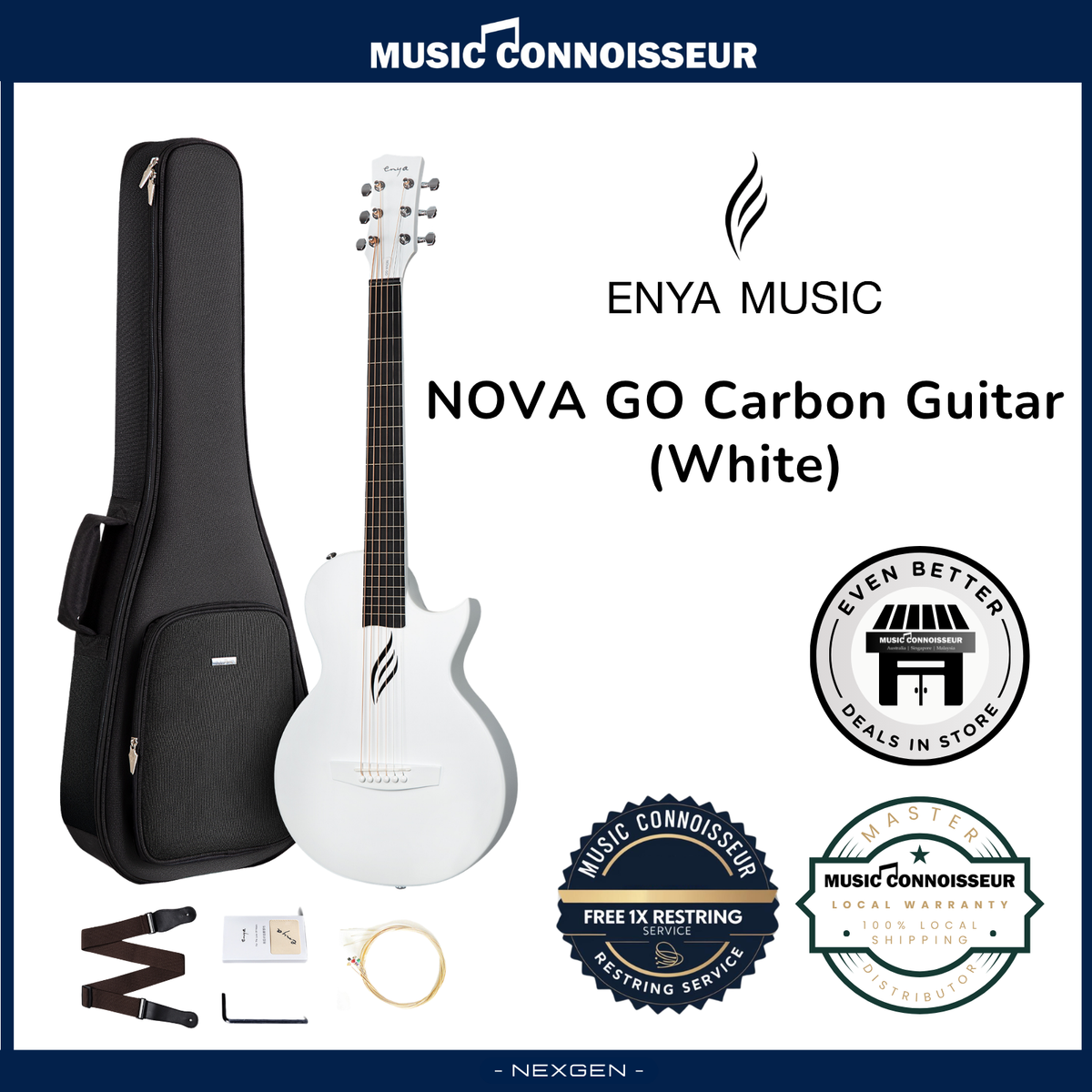 ENYA NOVA GO Carbon Guitar (White)
