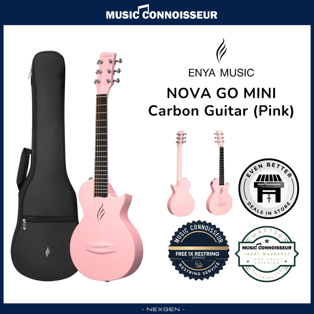 ENYA NOVA GO MINI Carbon Guitar (Pink)