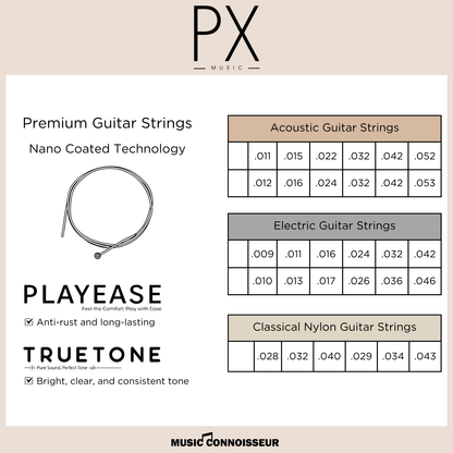 PX Premium Nano Coated Electric Guitar Strings 10-46