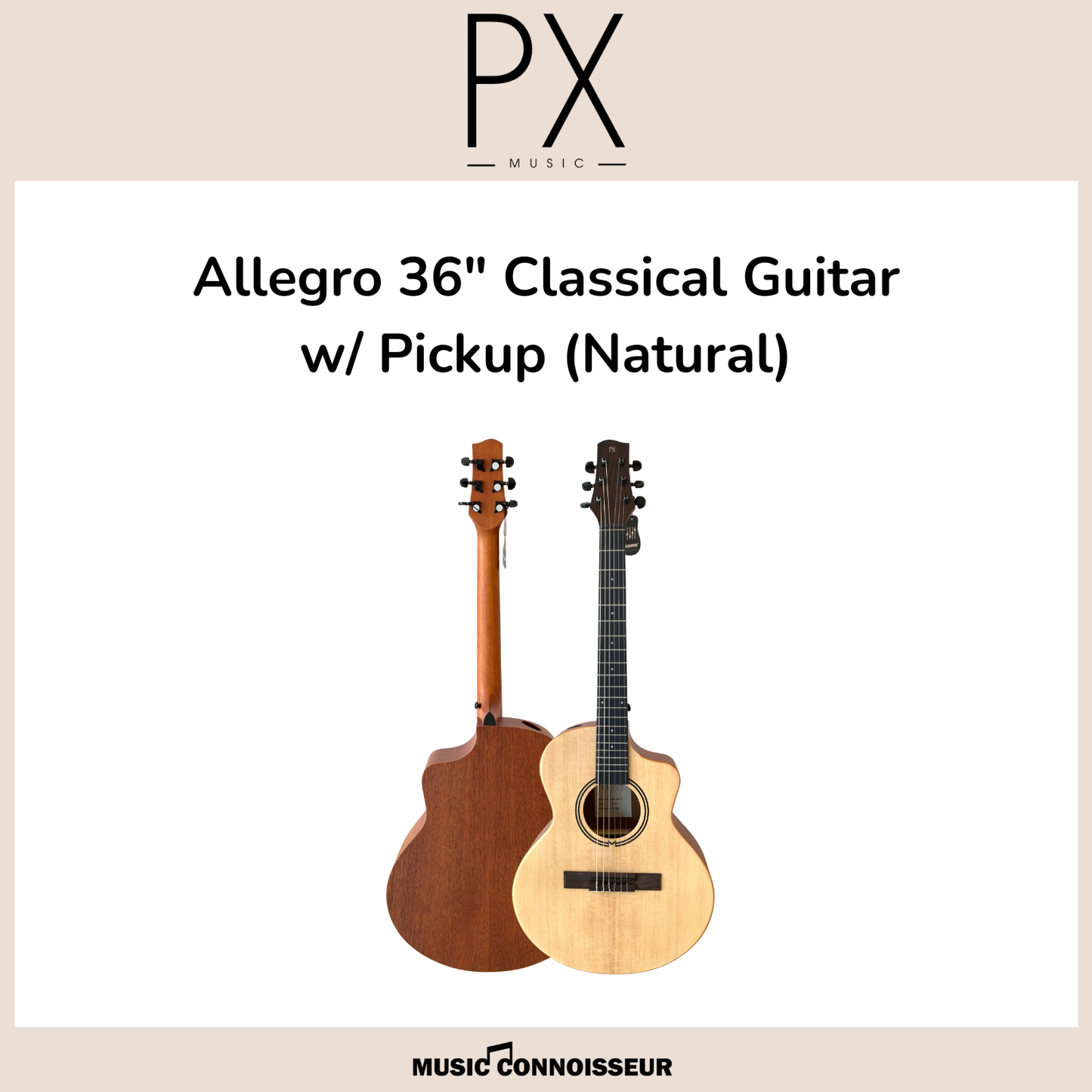PX Allegro 36" Classical Guitar w/ Pickup (Natural)