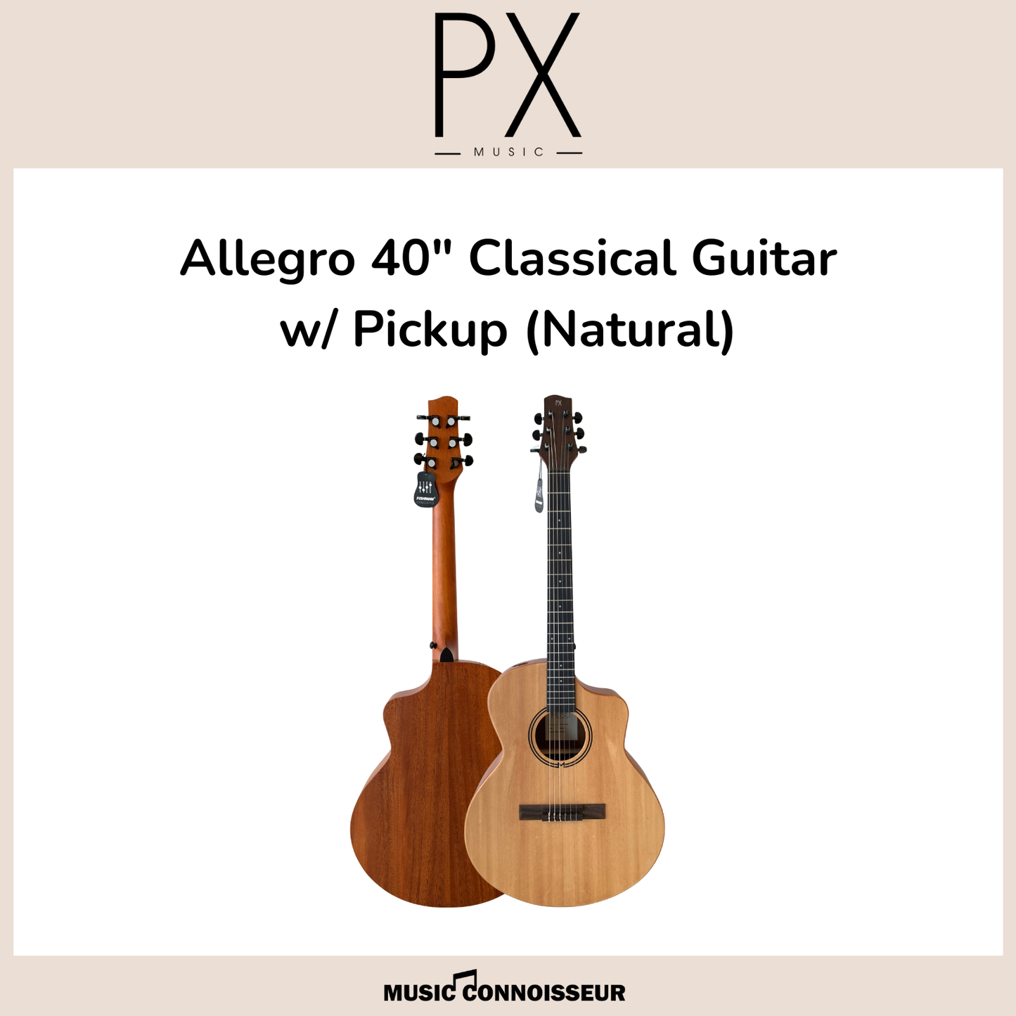 PX Allegro 40" Classical Guitar w/ Pickup (Natural)