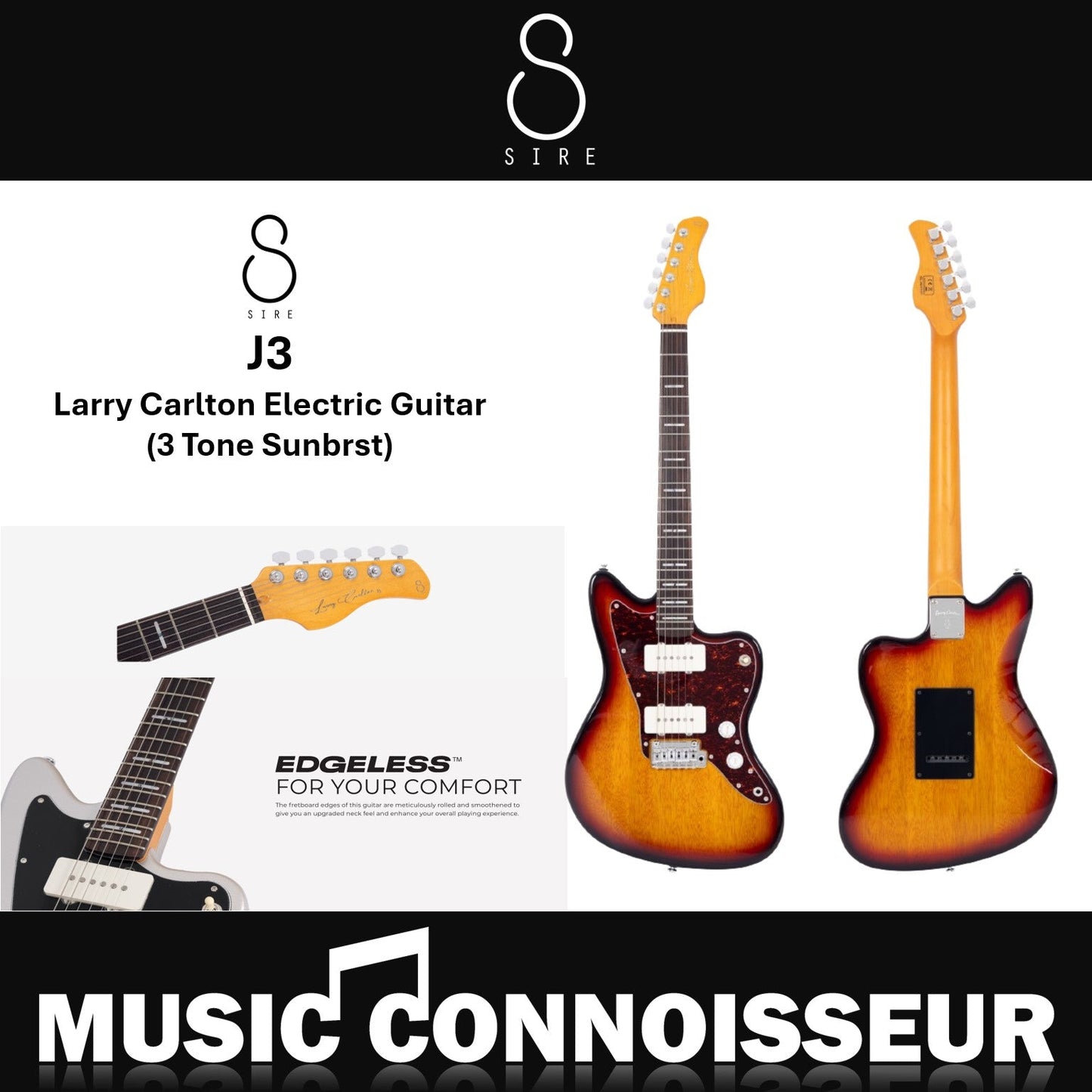 Sire Larry Carlton J3 Electric Guitar (3 Tone Sunburst)