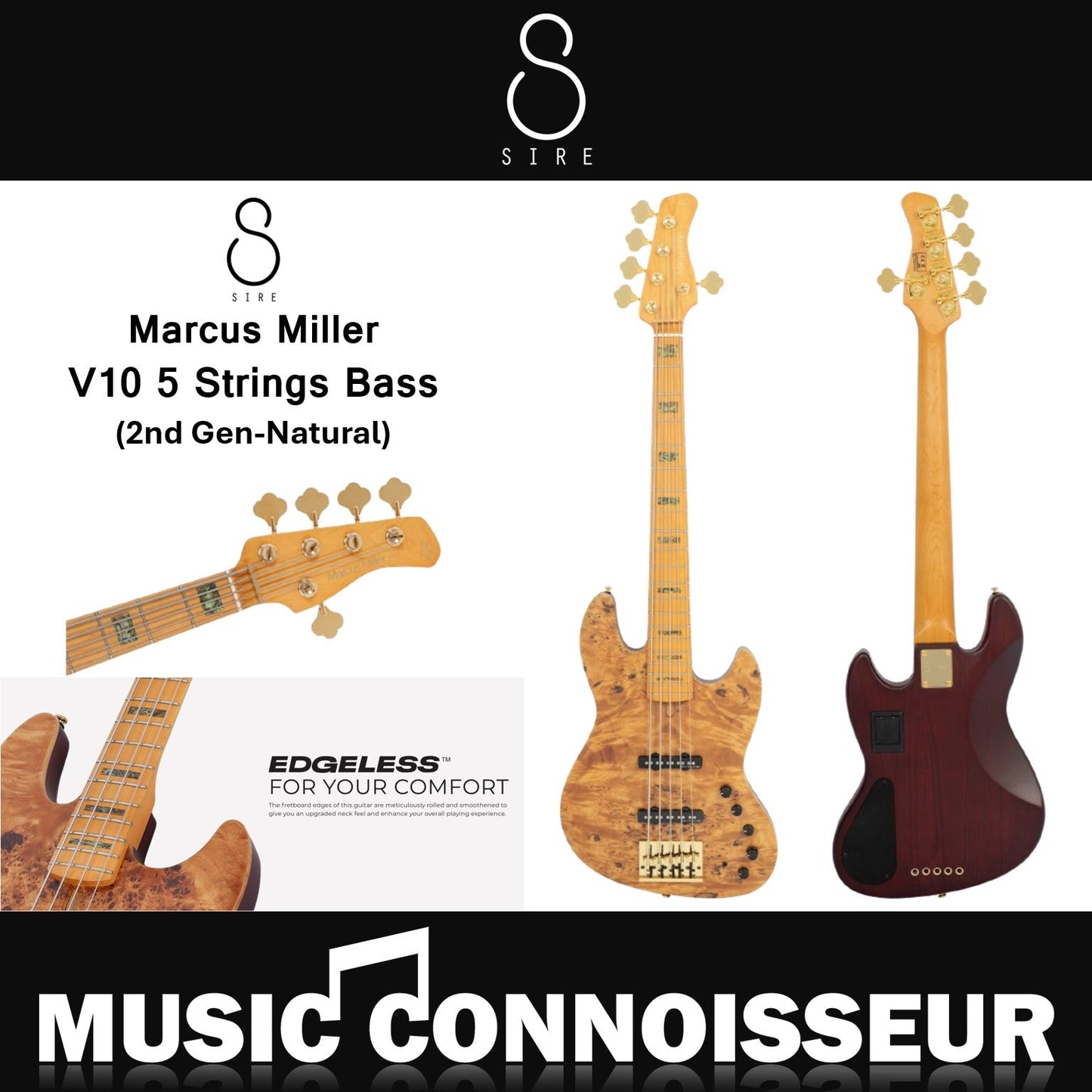 Sire Marcus Miller V10 5 Strings Bass (2nd Gen - Natural)
