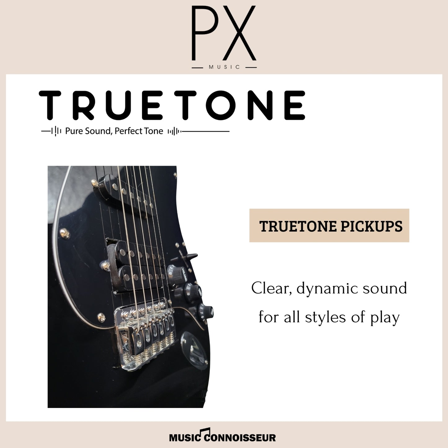 PX Allegro S-Style Electric Guitar (Black)