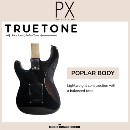 PX Allegro S-Style Electric Guitar (Black)