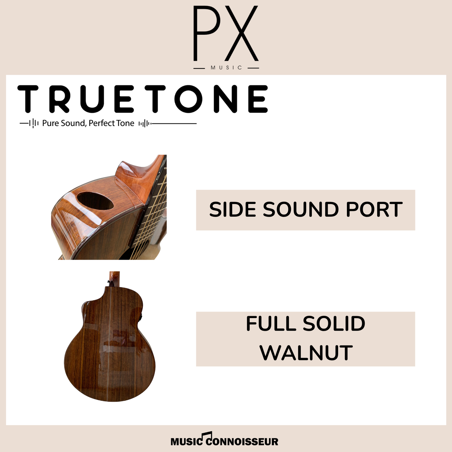 PX Virtuoso 40" Acoustic Guitar w/ Pickup (Walnut)