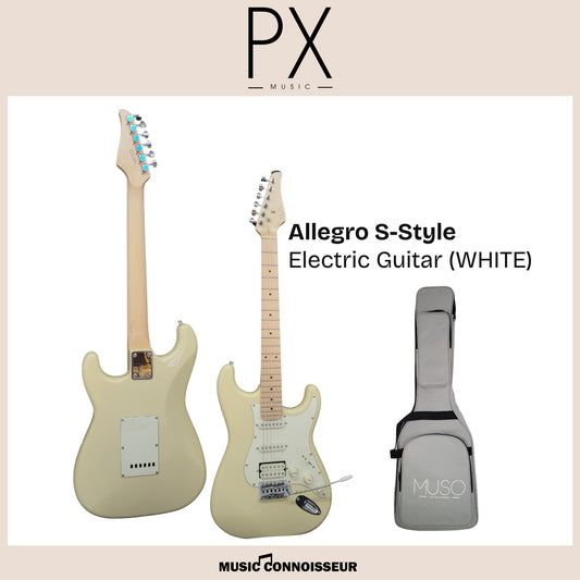 PX Allegro S-Style Electric Guitar (White)