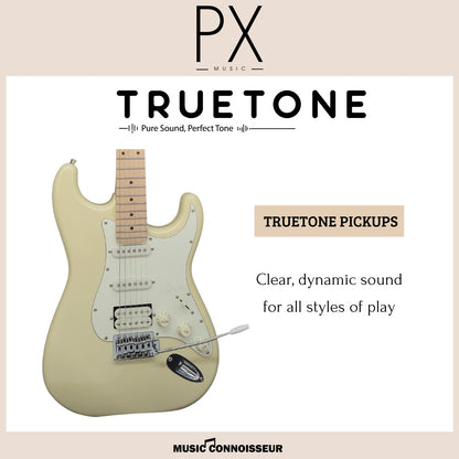 PX Allegro S-Style Electric Guitar (White)