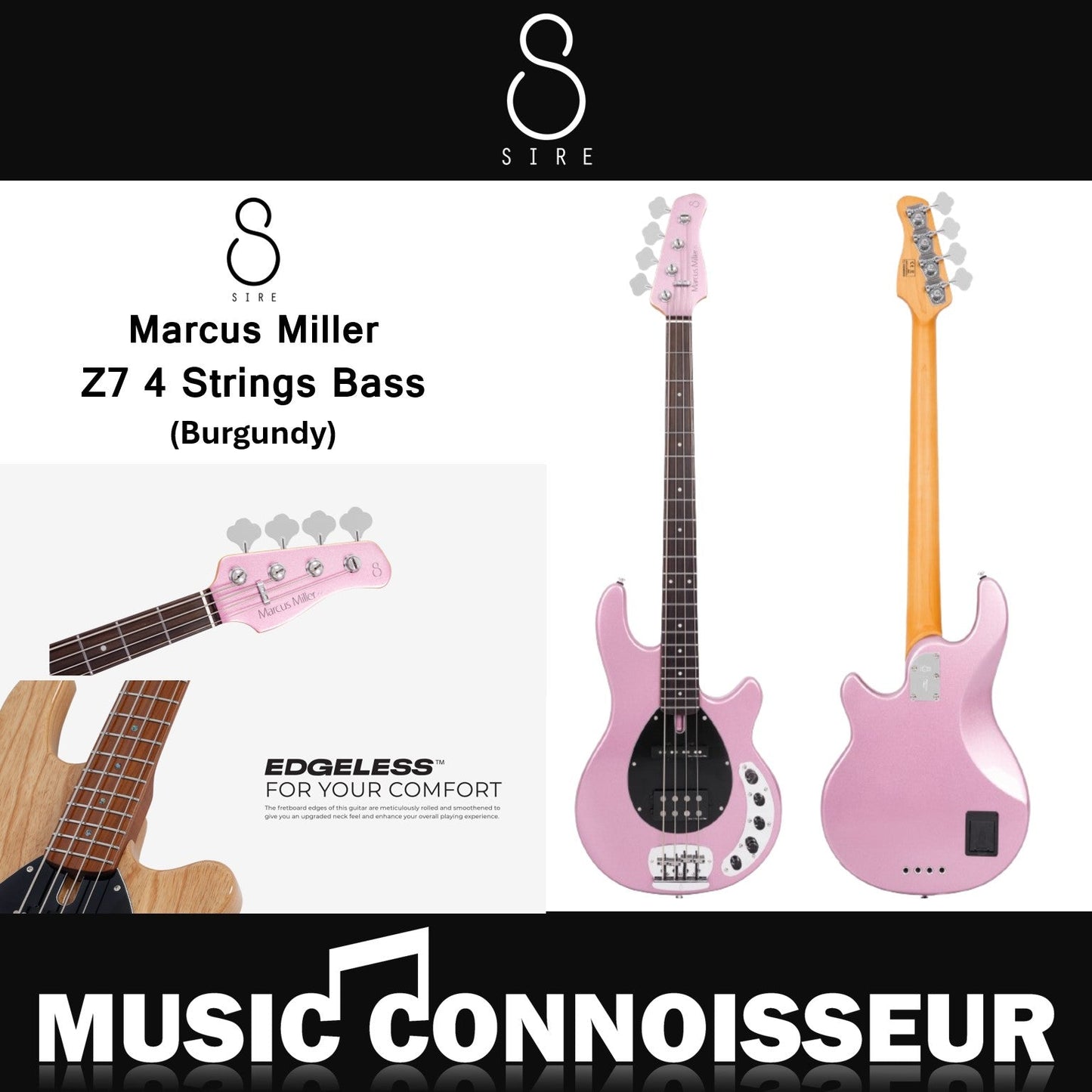 Sire Marcus Miller Z7 4 Strings Bass (Burgundy)