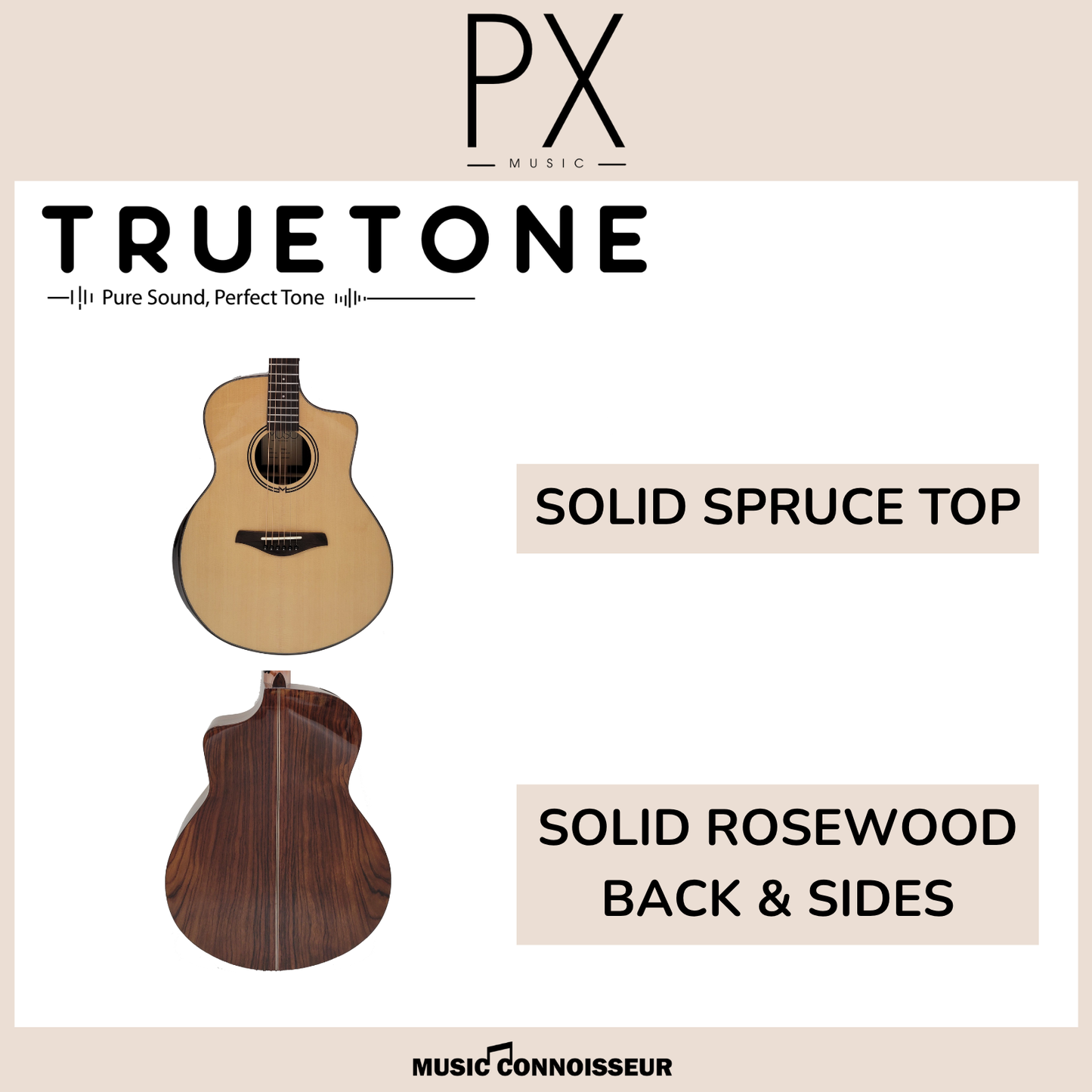 PX Maestro 40" Acoustic Guitar w/ Pickup (Natural)