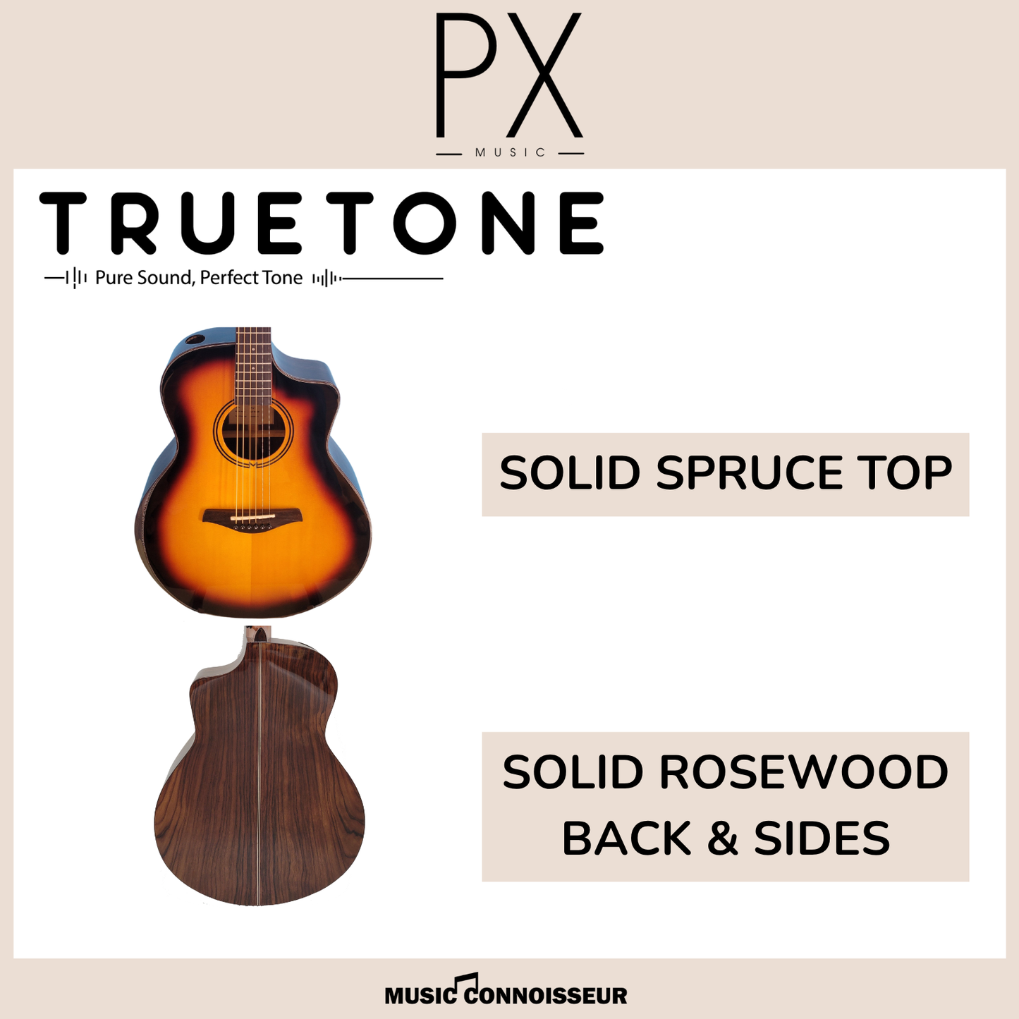 PX Maestro 40" Acoustic Guitar w/ Pickup (Sunburst)