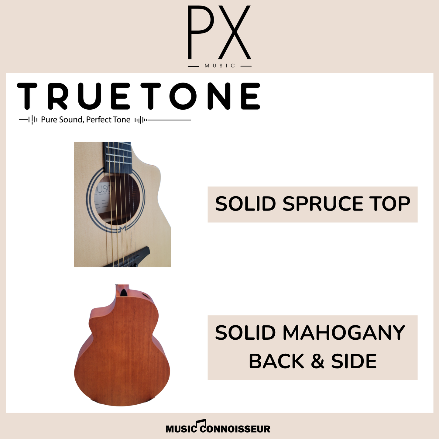 PX Virtuoso 40" Acoustic Guitar w/ Pickup (Natural)