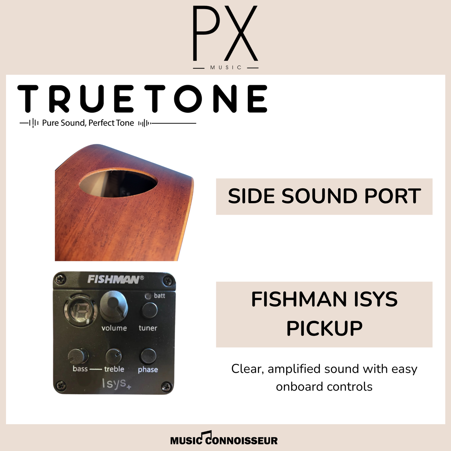 PX Virtuoso 40" Acoustic Guitar w/ Pickup (Natural)