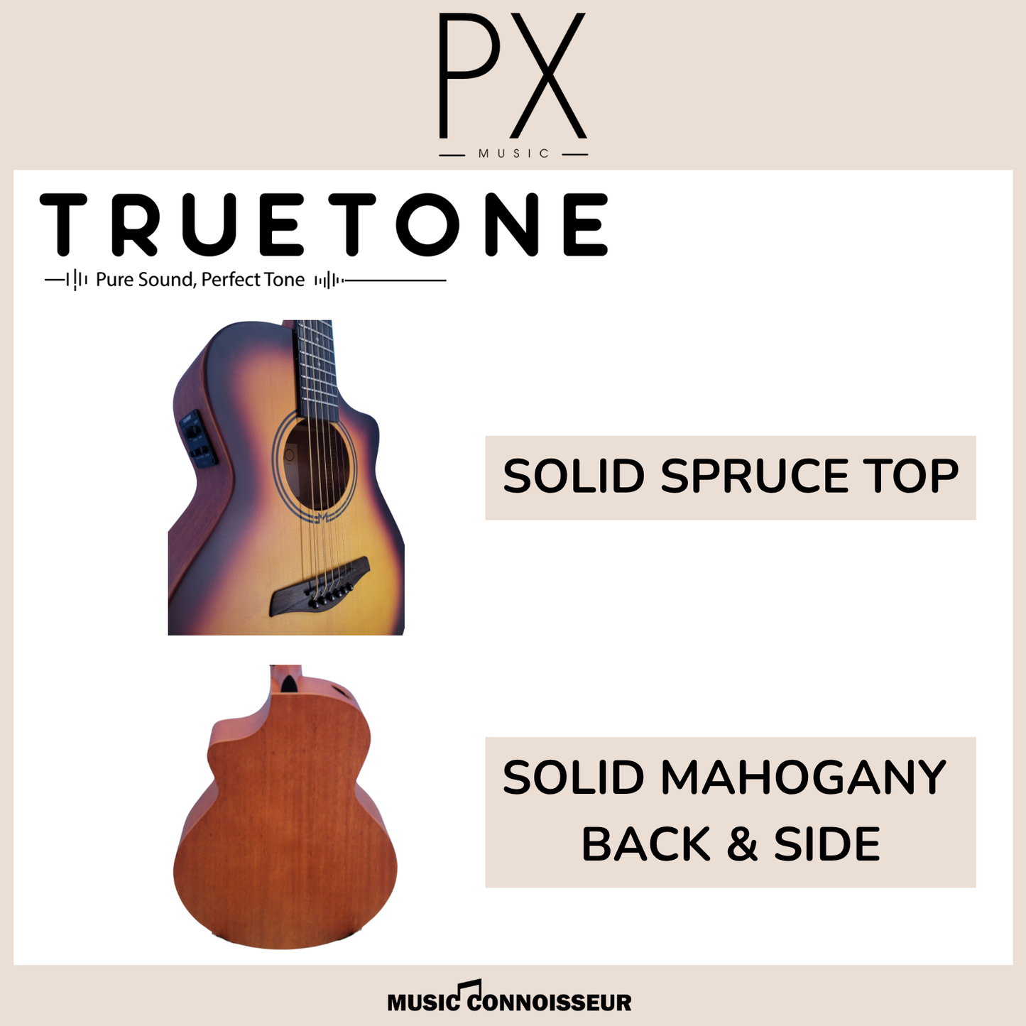 PX Virtuoso 40" Acoustic Guitar w/ Pickup (Sunburst)