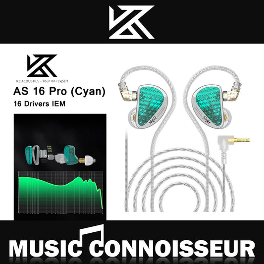 KZ AS16 Pro (Cyan) In-Ear Monitor