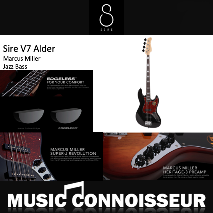 Sire Marcus Miller V7 Alder 4 Strings Bass (2nd Gen - Black)