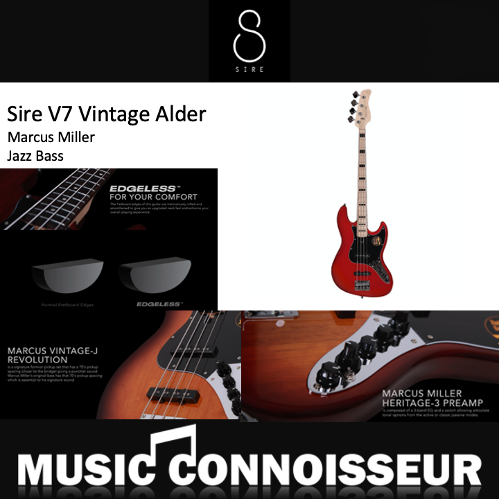 Sire Marcus Miller V7 Vintage Alder 4 Strings Bass (2nd Gen - Bright Metallic Red)