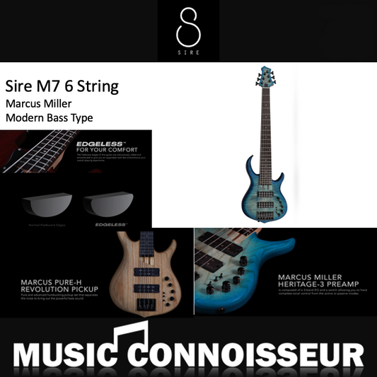 Sire Marcus Miller M7 6 Strings Bass (Transparent Blue - Satin)