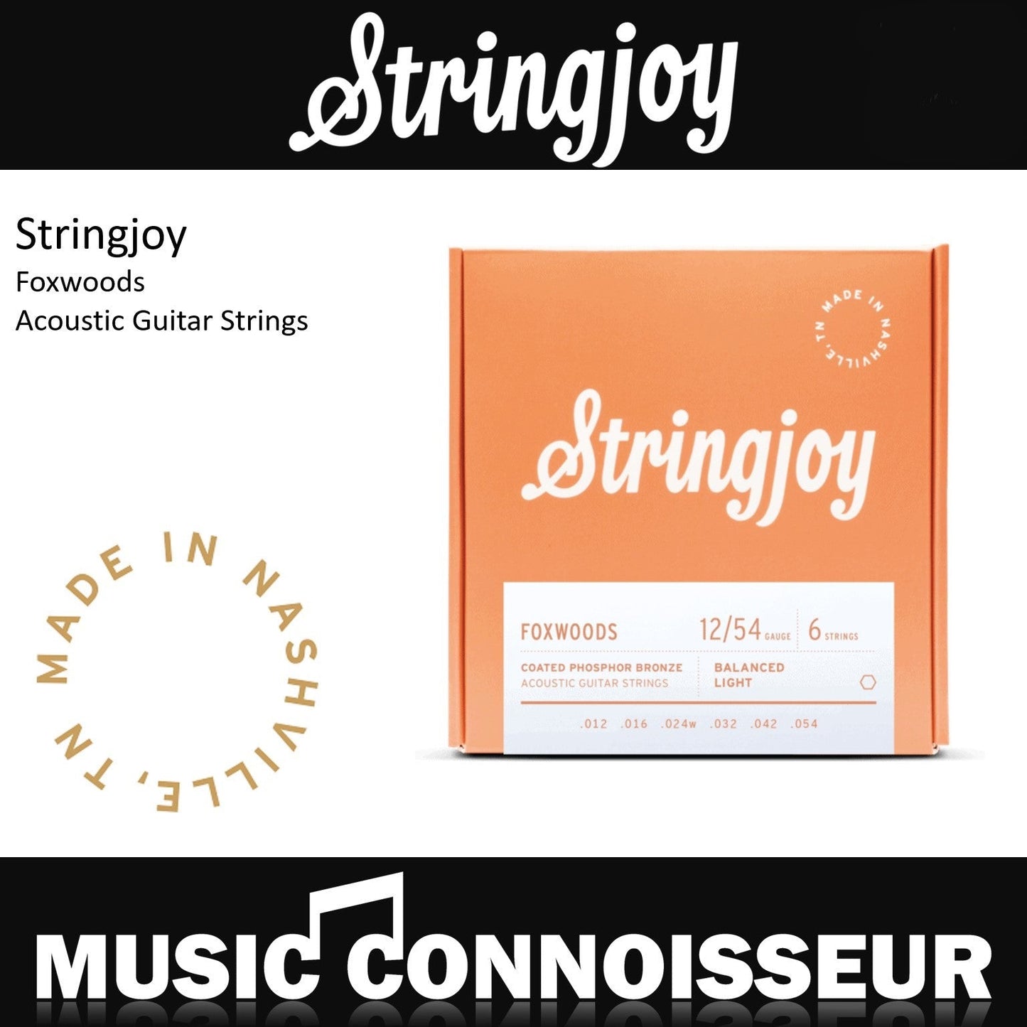 Stringjoy Foxwoods Coated Acoustic Strings 12/54